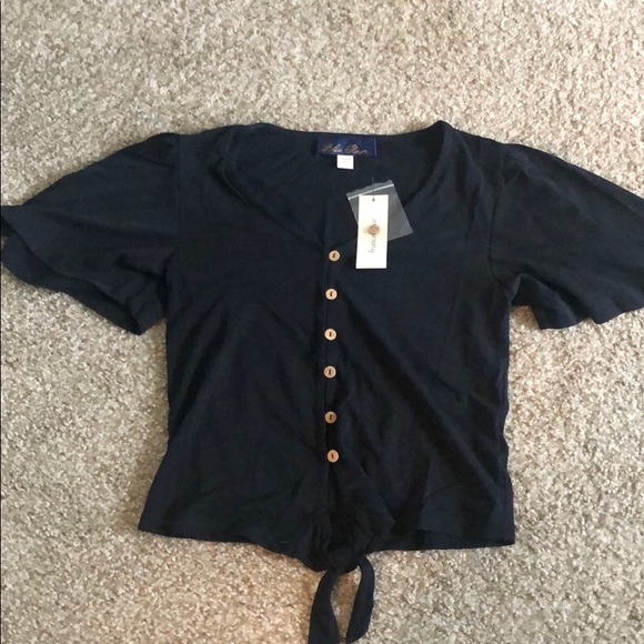 Blue Rain Tops - Blue Rain XXS Black top with buttons. NWT